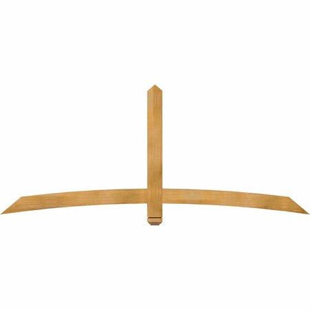 Ekena Millwork Bellingham Rough Sawn Timber Gable Bracket, Western Red Cedar, 84"W x 35"H x 2"D x 4"F, 10/12 Pitch GBW084X35X0204BEL00RWR